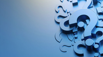 Groupe de points d'interrogation bleus sur un fond clair, symbolisant la curiosité et le fait de poser des questions.